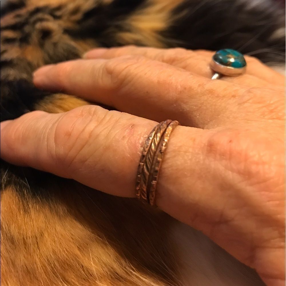 Dainty Copper Stacking Rings (3) solid copper, Handmade - Picture 5 of 5